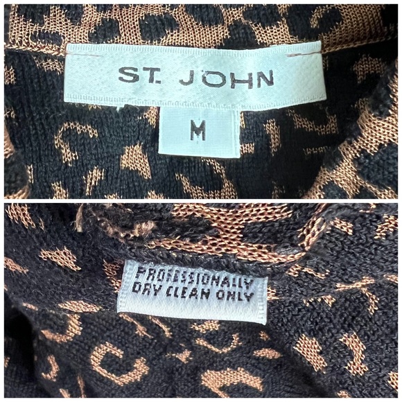 St. John short sleeve leopard top - Picture 4 of 5